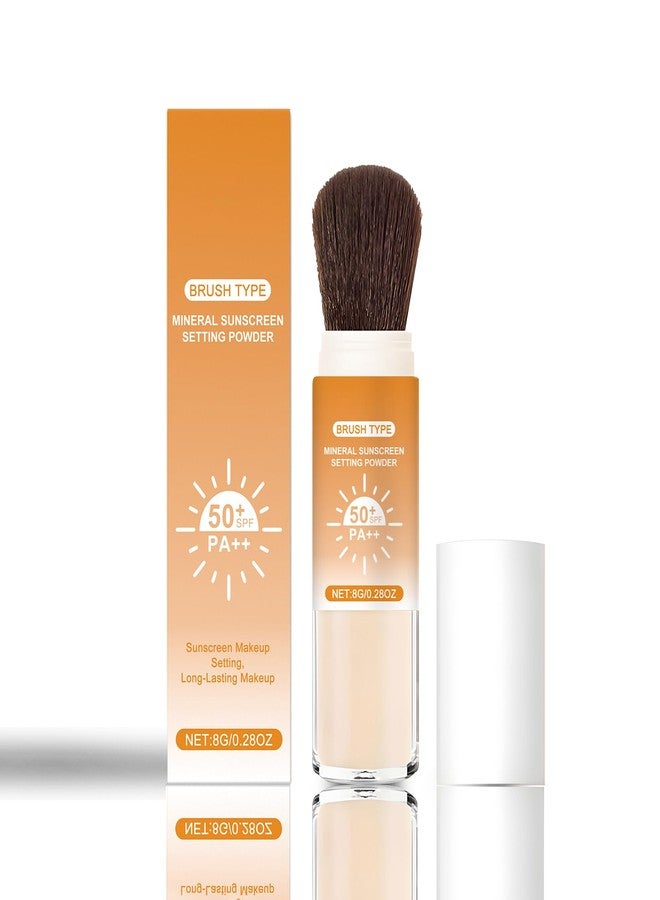 Lyjinbc Mineral Sunscreen Setting Powder, SPF 50 Transparent Brush Powder, Long-Lasting,Lightweight Breathable, Oil Control Natural Matte, Suitable for Face, Scalp & Hair - Image 1